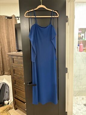 Abercrombie & Fitch Royal Blue Double-Strap Midi Slip Dress